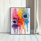 ウォーターカラーアーティストのペイントスプラッター ポスター