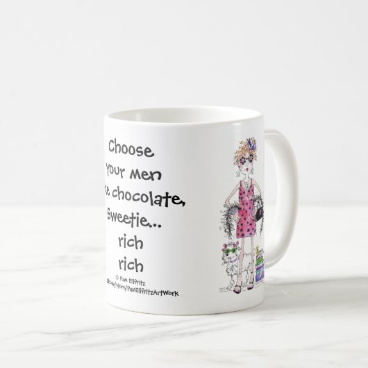 ウォーターカラーアートウーマンユーモアのあることわざ コーヒーマグカップ (正面右)