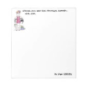 ウォーターカラーアートウーマンユーモアのあることわざ ノートパッド (正面)