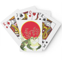 ウォーターカラーアートグリーンカエル