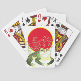 ウォーターカラーアートグリーンカエル トランプ