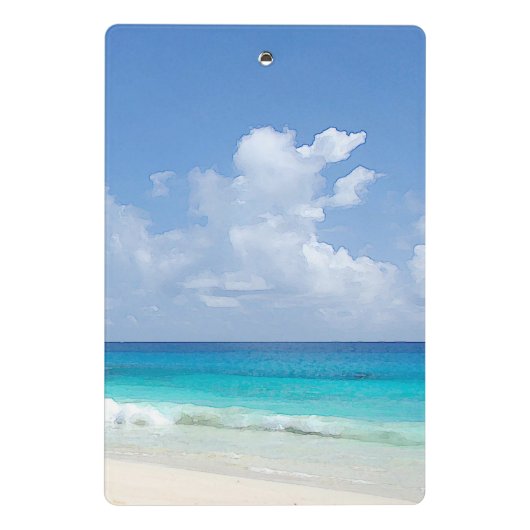 ウォーターカラーアートシーウェーブズトレンディーテンプレート モダン ミニクリップボード (裏面)