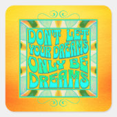 ウォーターカラーアートドリーム引用文前向き確認 スクエアシール (正面)