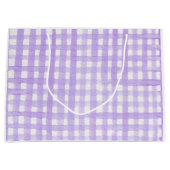 ウォーターカラーアートパープルタイムレス春数々の使用 ラージペーパーバッグ (正面)