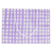 ウォーターカラーアートパープルタイムレス春数々の使用 ラージペーパーバッグ (裏面)