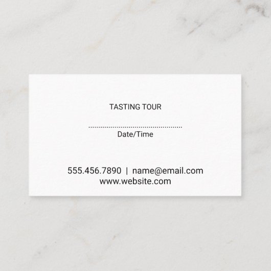 ウォーターカラーアートワイングラスとブドウ 名刺 (裏面)