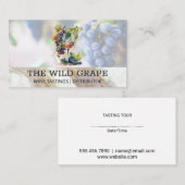 ウォーターカラーアートワイングラスとブドウ 名刺 (正面/裏面)