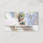 ウォーターカラーアートワイングラスとブドウ 名刺 (正面)