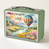 ウォーターカラーアート熱気球トラベル メタルランチボックス (裏面)