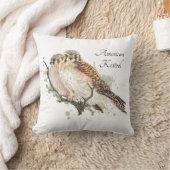 ウォーターカラーアート野鳥観察ケストレルカップル クッション (ブランケット)