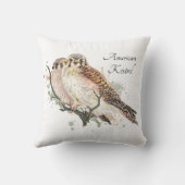 ウォーターカラーアート野鳥観察ケストレルカップル クッション (裏面)