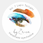 ウォーターカラーアート アイシャドウ パッケージ 水彩画風アイシャドウケース ラウンドシール (正面)