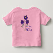 ウォーターカラーアート スミレの花 2月 誕生日 トドラーTシャツ (裏面)
