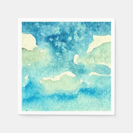 ウォーターカラーアート　雲 スタンダードカクテルナプキン (正面)