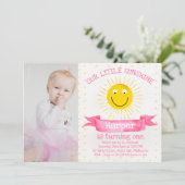 ウォーターカラーアーリトルサンシャイン誕生日招待状 招待状 (スタンド正面)