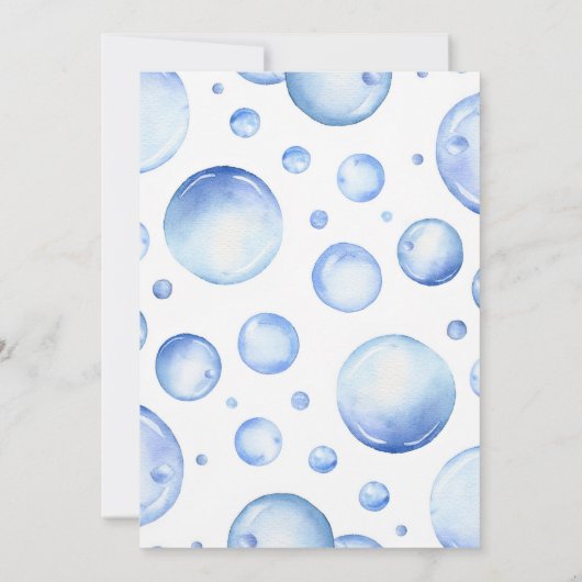 ウォーターカラーイエローダック男の赤ちゃん誕生日 招待状 (裏面)