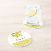 ウォーターカラーイエローデイリリーフローラアート コースター (側面)