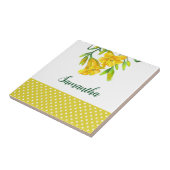 ウォーターカラーイエローデイリリーフローラアート タイル (側面)