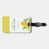ウォーターカラーイエローデイリリーフローラアート ラゲッジタグ (裏面横)