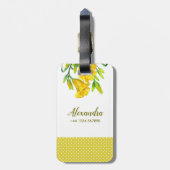 ウォーターカラーイエローデイリリーフローラアート ラゲッジタグ (裏面縦)