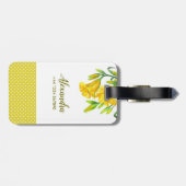 ウォーターカラーイエローデイリリーフローラアート ラゲッジタグ (裏面横)