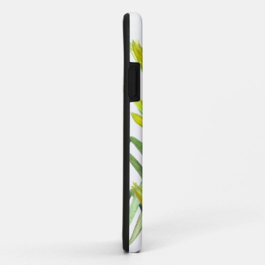 ウォーターカラーイエローデイリリーフローラアート Case-Mate iPhoneケース (裏面/右)