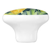 ウォーターカラーイエローデイリリーフローライラストレーション セラミックノブ (側面)