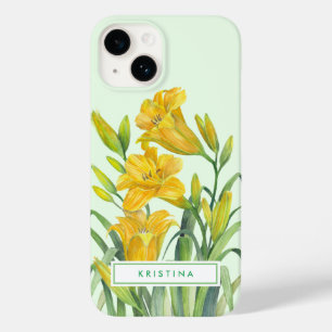 ウォーターカラーイエローデイリリーフローライラストレーション Case-Mate iPhone 14ケース