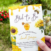 ウォーターカラーイエローハニーブライドへビーブライダルシャワー 招待状
