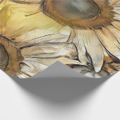 ウォーターカラーイエローブーケサンフラワーコレクション ラッピングペーパー (角)