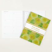 ウォーターカラーイエローローズ金ゴールドフローラウィークリープランナー プランナー手帳 (ディスプレー)