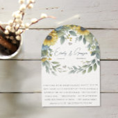 ウォーターカラーイエロー&ブルーエレガンスフローラ結婚ズ 招待状