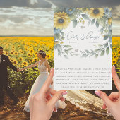 ウォーターカラーイエロー&ブルーエレガンスフローラ結婚ズ 招待状