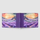 ウォーターカラーイタリアンラベンダーカントリーブライダルシャワー ゲストブック (全面)