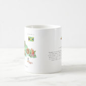 ウォーターカラーイラストマップ ジャマイカ | モノグラム コーヒーマグカップ (中央)