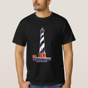 ウォーターカラーイラストレーションケープハッタラスライトハウス Tシャツ