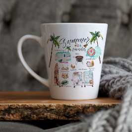 ウォーターカラーイラスト 夏の定番品 | トレンド カフェラテマグ