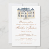 ウォーターカラーイングリッシュマナーエステートリハーサルディナー 招待状 (正面)