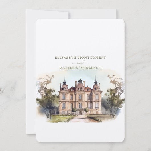 ウォーターカラーイングリッシュマナー結婚式招待状 招待状 (裏面)