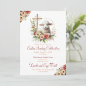 ウォーターカラーイースターお祝い 招待状 (スタンド正面)