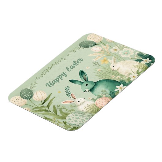 ウォーターカラーイースターイラストレーション マグネット (左側)