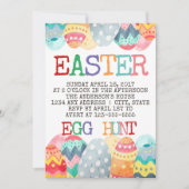 ウォーターカラーイースターエッグ狩り招待状 招待状 (正面)