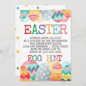 ウォーターカラーイースターエッグ狩り招待状 招待状 (正面/裏面)