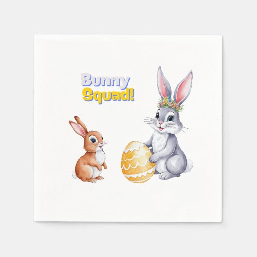ウォーターカラーイースターカード(春休日) スタンダードカクテルナプキン (正面)
