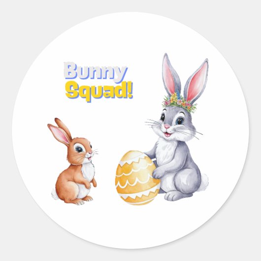 ウォーターカラーイースターカード(春休日) ラウンドシール (正面)