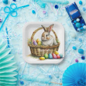 ウォーターカラーイースターバニーエレガント紙プレート ペーパープレート (パーティー)