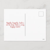 ウォーターカラーイースターバニーラビットホリデー シーズンポストカード (裏面)