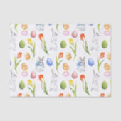 ウォーターカラーイースターバニー春チューリップ 薄葉紙 (正面)