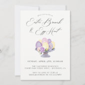 ウォーターカラーイースターブランチエッグ狩り招待状 招待状 (正面)