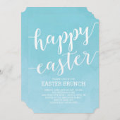 ウォーターカラーイースターブランチディナーパーティの招待状 招待状 (正面/裏面)